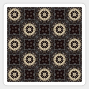 Black and White Flower shaped pattern - WelshDesignsTP002 Sticker